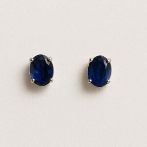 Clous d'oreilles argent & cyanite