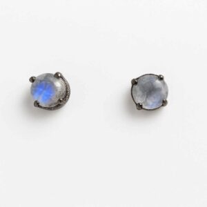 Clous d'oreilles argent & labradorite blanche