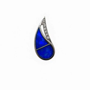 Pendentif argent rhodié & Opale - Australie