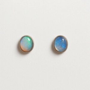 Clous d'oreilles argent & Opales- Ethiopie