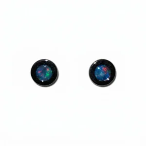 Opal UFO – Mini clous d’oreilles en doublets d’opales australiennes et argent 925 rhodié 🛸